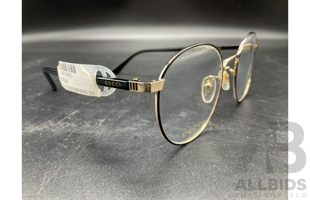 Black Frame Eyeglasses Branded GUCCI