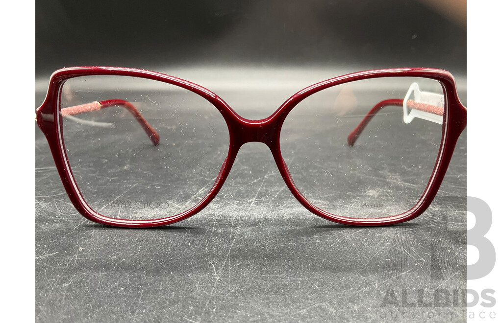 Burgundy Frame Eyeglasses Branded JIMMY CHOO