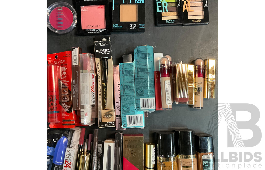 Bulk Lot - Assorted Makeup Items Including Revolution, Max Factor X, L'Oreal, Maybelline and More