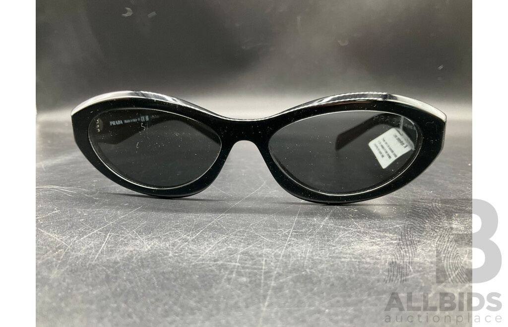 Black Oval Frame Sunglasses Branded Prada
