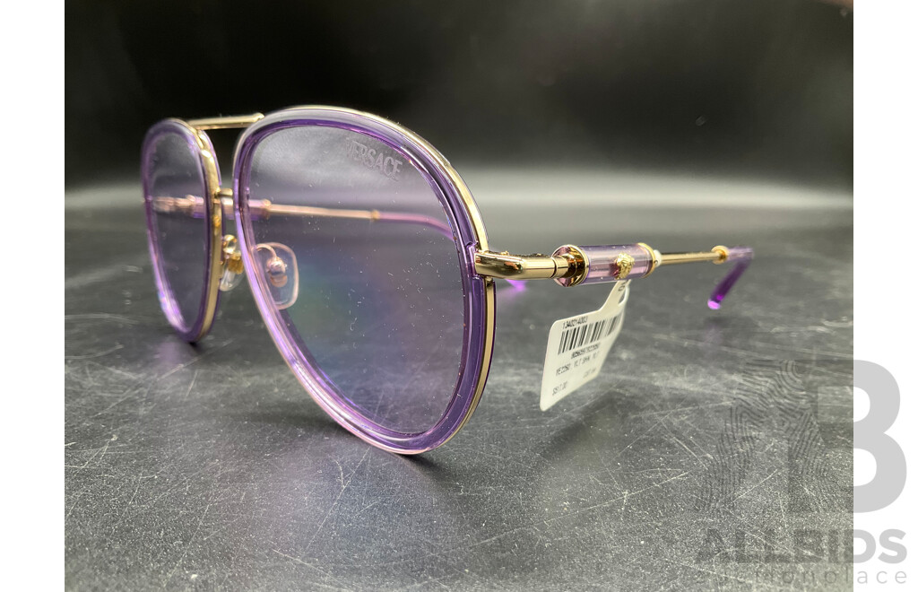 Lilac Transparent Sunglasses Branded Versace