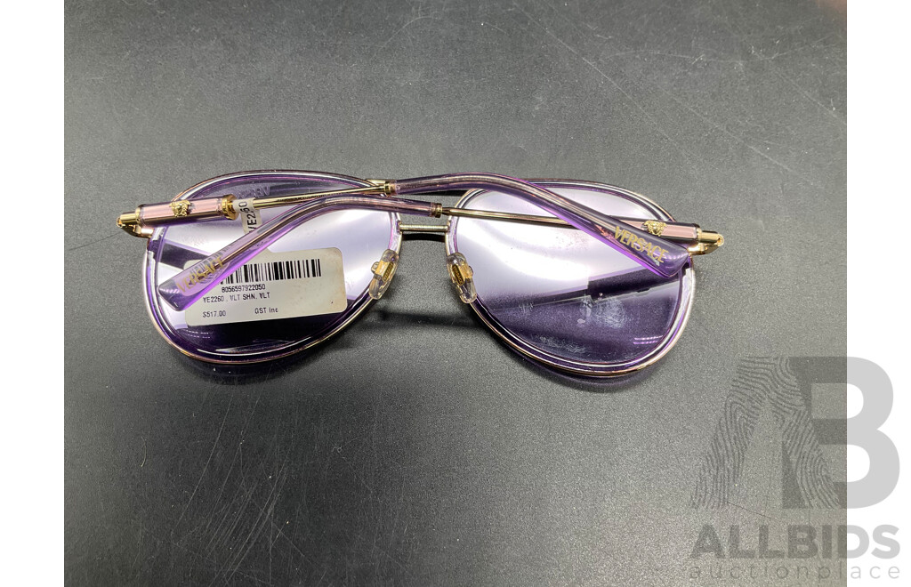 Lilac Transparent Sunglasses Branded Versace