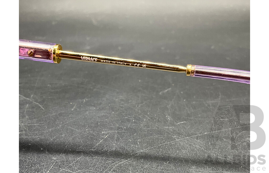 Lilac Transparent Sunglasses Branded Versace