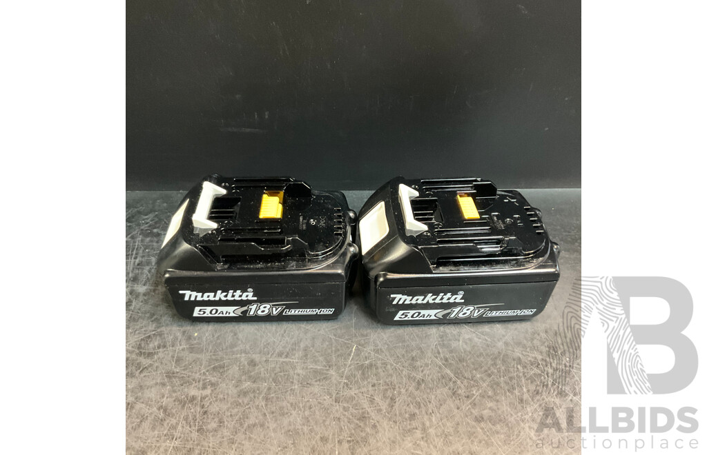 Makita 5.0AH 18V Batties X2