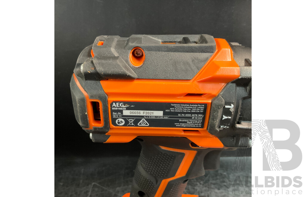 AEG Electric Tools (BSS18BLC,BSB18B2M,BEWS18125BLC) with 2x Batteries & Charger & Driving Bit Set