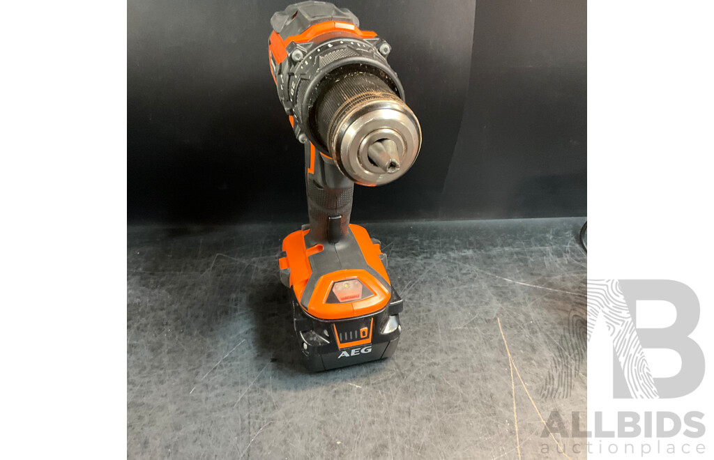 AEG Electric Tools (BSS18BLC,BSB18B2M,BEWS18125BLC) with 2x Batteries & Charger & Driving Bit Set