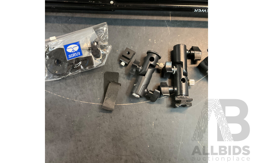 Sunwayfoto GH-Pro II 3-Way Geared Tripod Head with Sirui WPS Tripod & 2 X Neewer Light Tripods