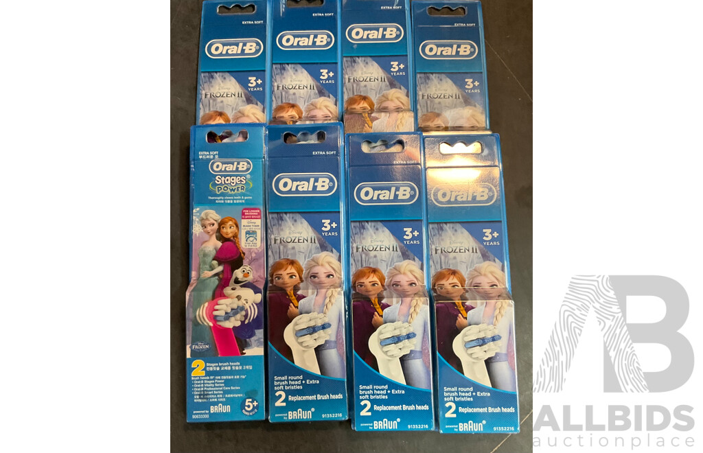 Oral-B Kids Stages Power Rechargeable Toothbrush and Brush Head 2packs - Lot of 17