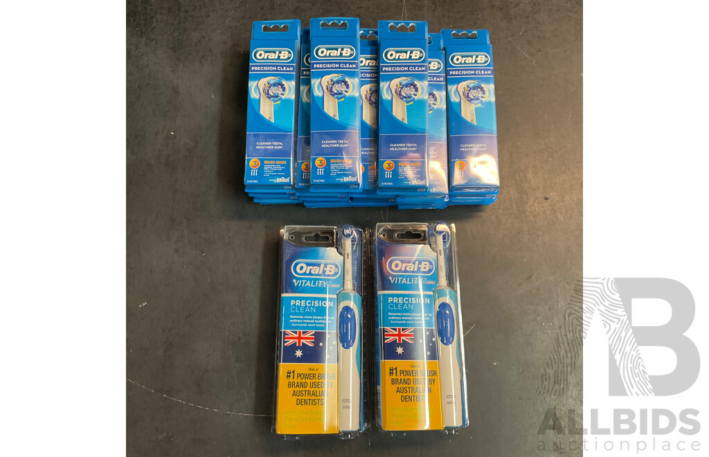 Oral-B Vitality Precision Clean Rechargeable Toothbrush X2 & Brush Heads 3 Packs X22