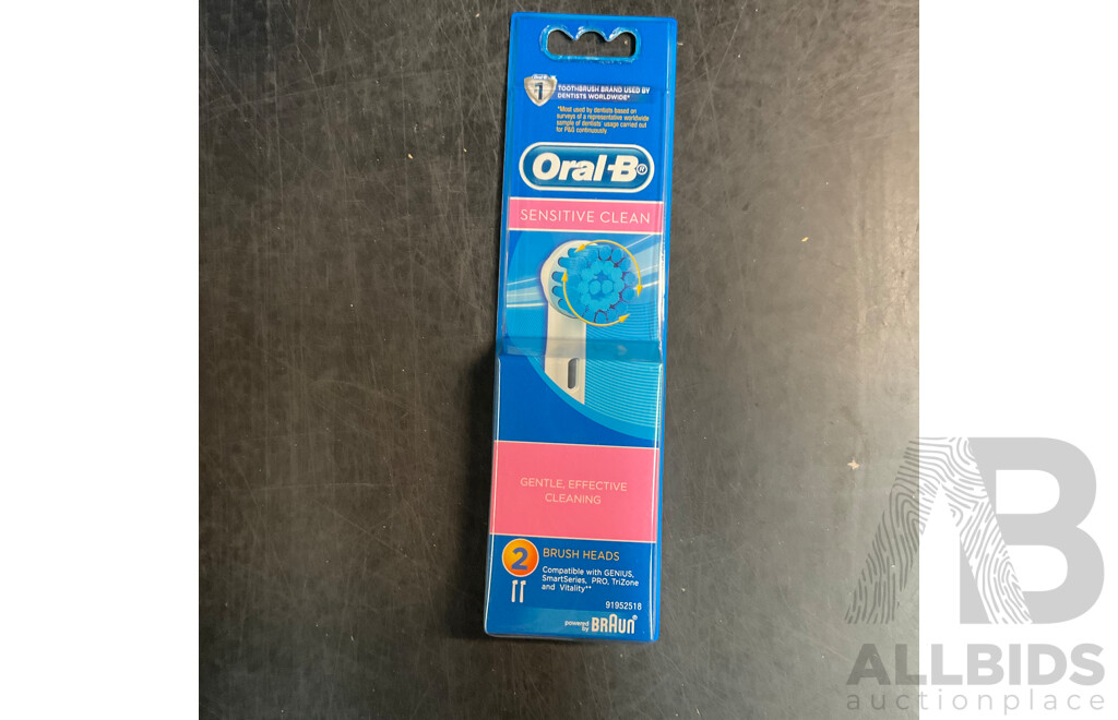 Oral-B Sensitive Clean Rechargeable Toothbrush X5 & Brush Heads 2 Packs X5 - Lot of 10