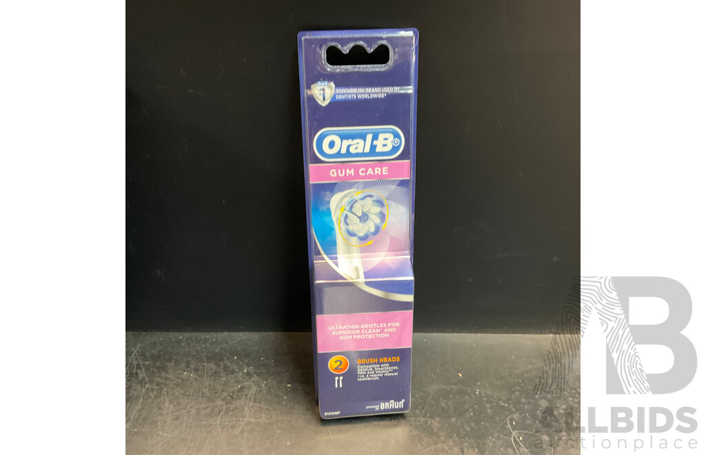 Oral-B Gum Care Brush Heads 2 Packs X6 &  Cross Action Brush Heads 3 Packs (Black)  X12