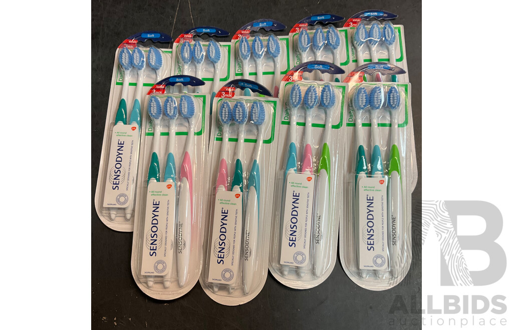 Sensodyne 3 Packs Toothbrush X9 & Gillette Blades 8 Packs & 2 Value Pack of Snail /Slug Killer