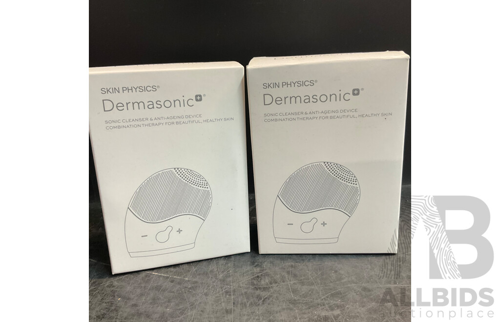 Dermasonic Sonic Cleanser & Anti-Ageing Device - Purple - Lot of 2