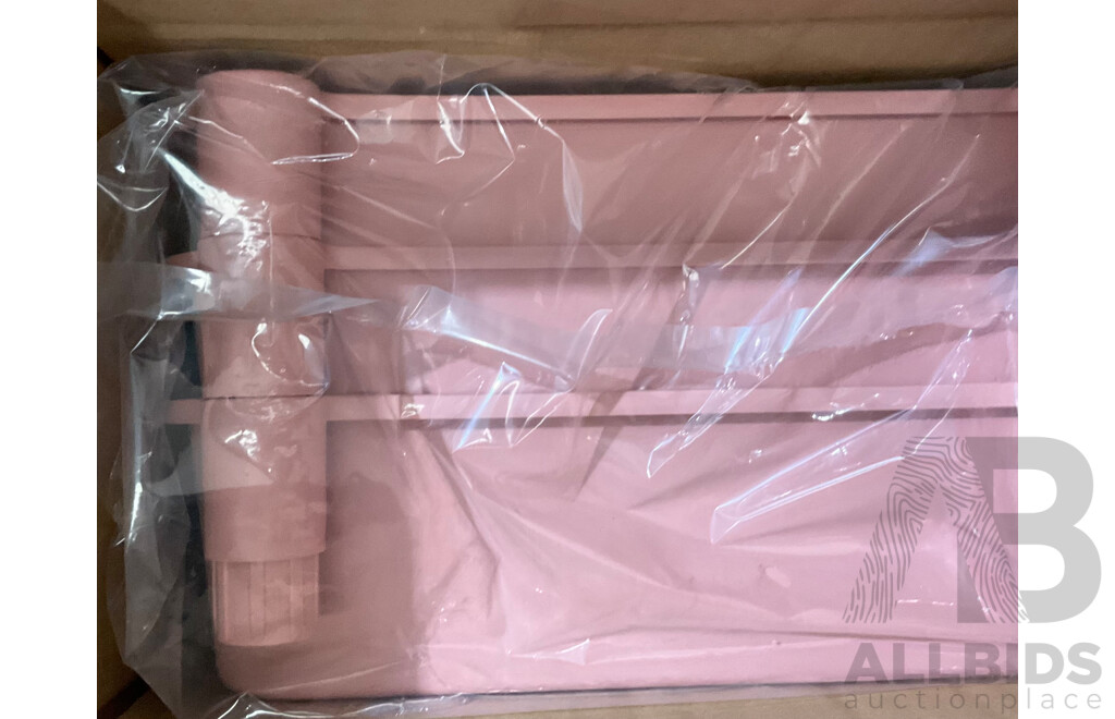 Mobile 3-Tier Storage Shelf with Wheels - Assorted Colours - Lot of 7