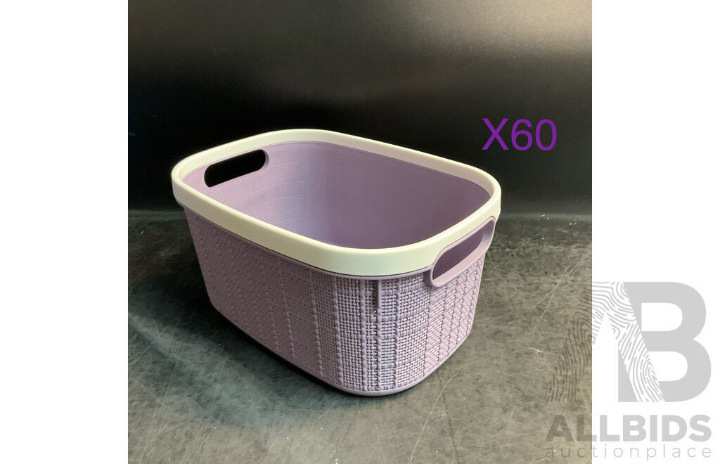 Plastic Storage Basket - Purple - Lot of 60