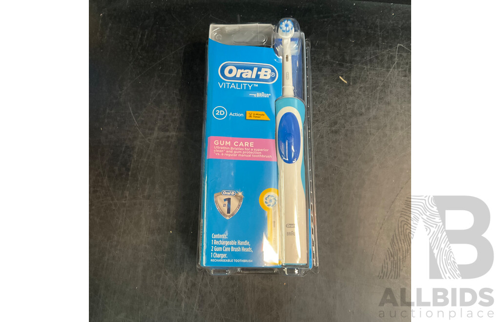 Oral-B Gum Care Rechargeable Toothbrush X4 & Brush Heads 2 Packs X8 - Lot of 12