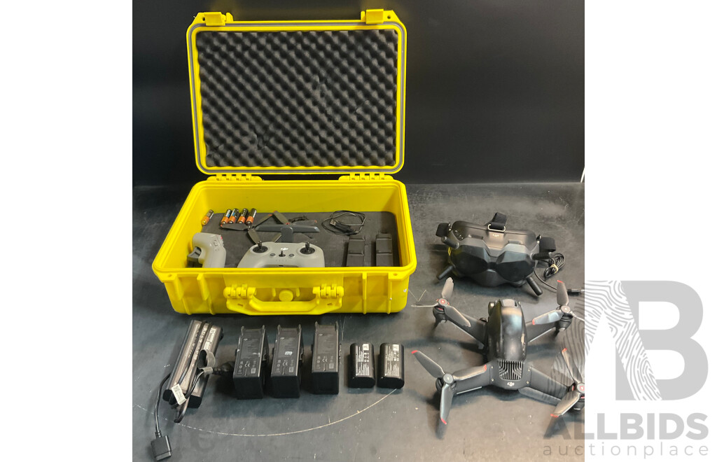 DJI FPV Drone with Remote, Goggles, Controller, Batterties X3 and Accessories in ToolPro Safe Case