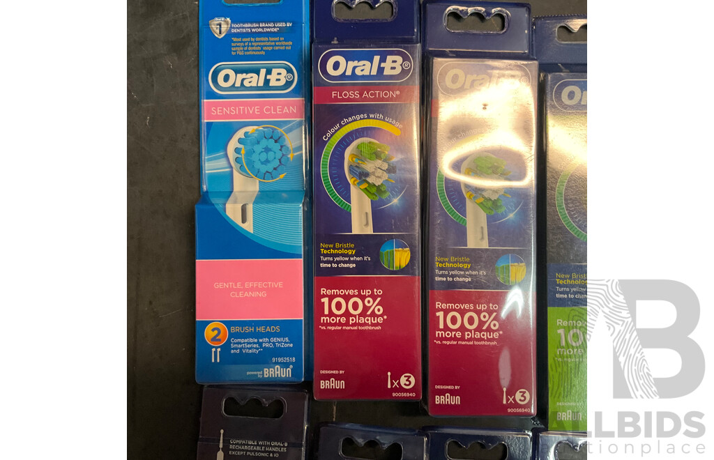 Assorted Oral-B  Brush Heads Packs X11 & Bio Oil Skin Oil 60ml - Lot of 12