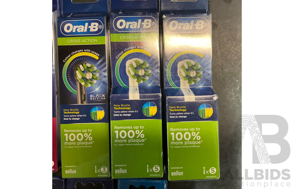 Assorted Oral-B  Brush Heads Packs X11 & Bio Oil Skin Oil 60ml - Lot of 12