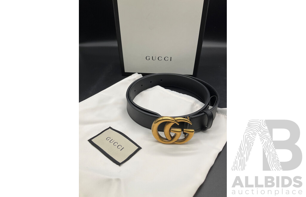 GG Black Belt Branded Gucci