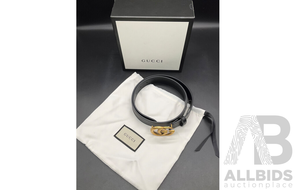 GG Black Belt Branded Gucci