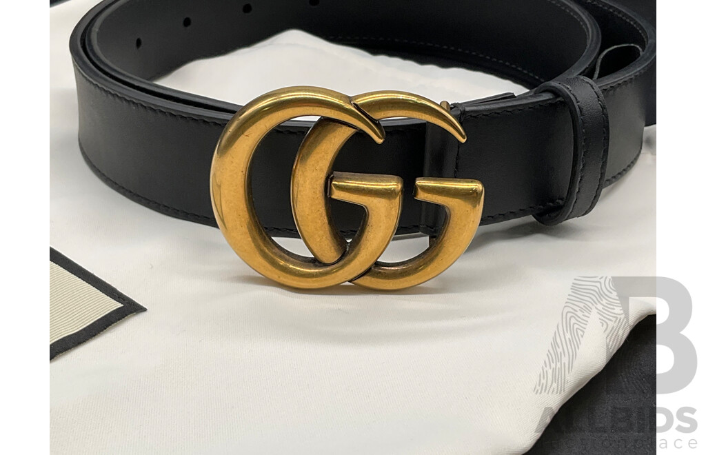 GG Black Belt Branded Gucci