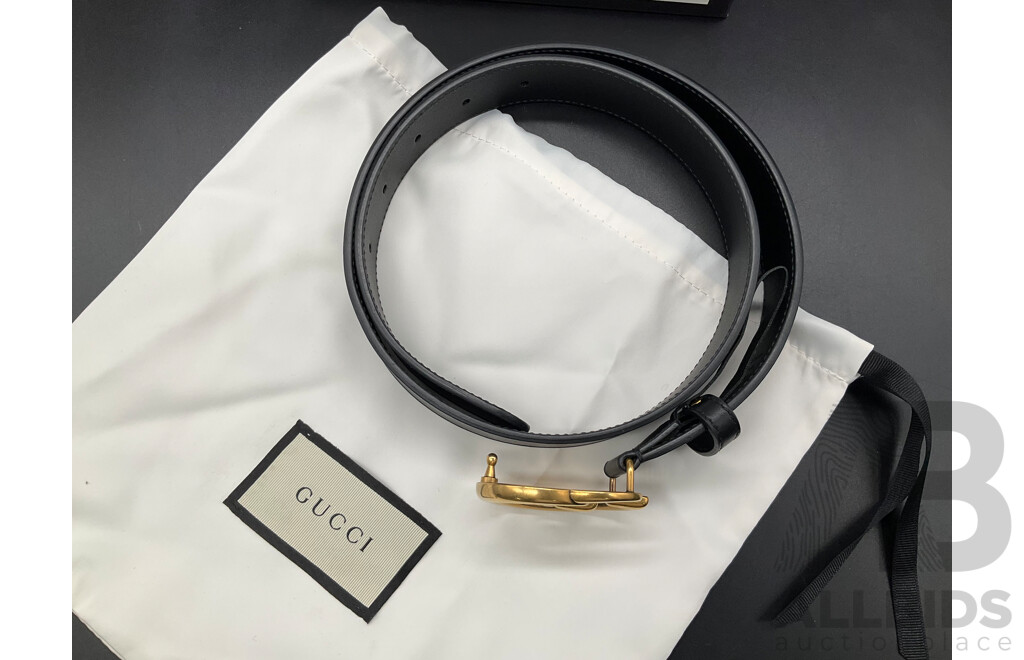 GG Black Belt Branded Gucci