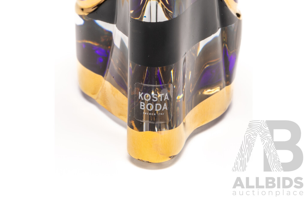 Kosta Boda 'Make Up' by Asa Jungnelius Purple Pump Heel Shoe 'Stripe' Sculpture, 7091349, with Original Box