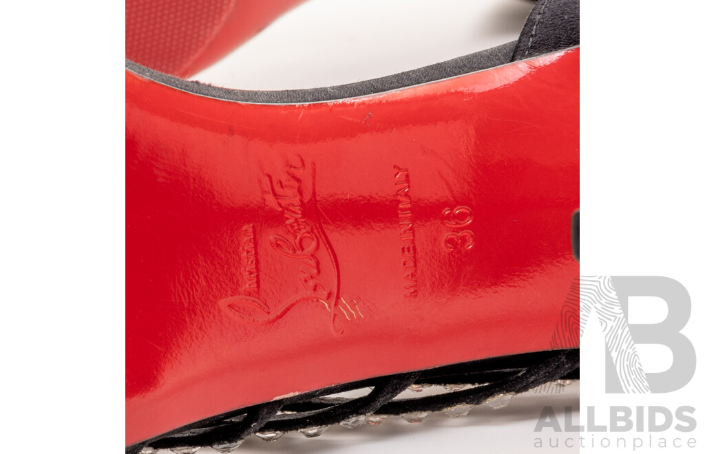 Christian Louboutin Crepe Satin Strass Antinorina 100 Pumps, Size 36
