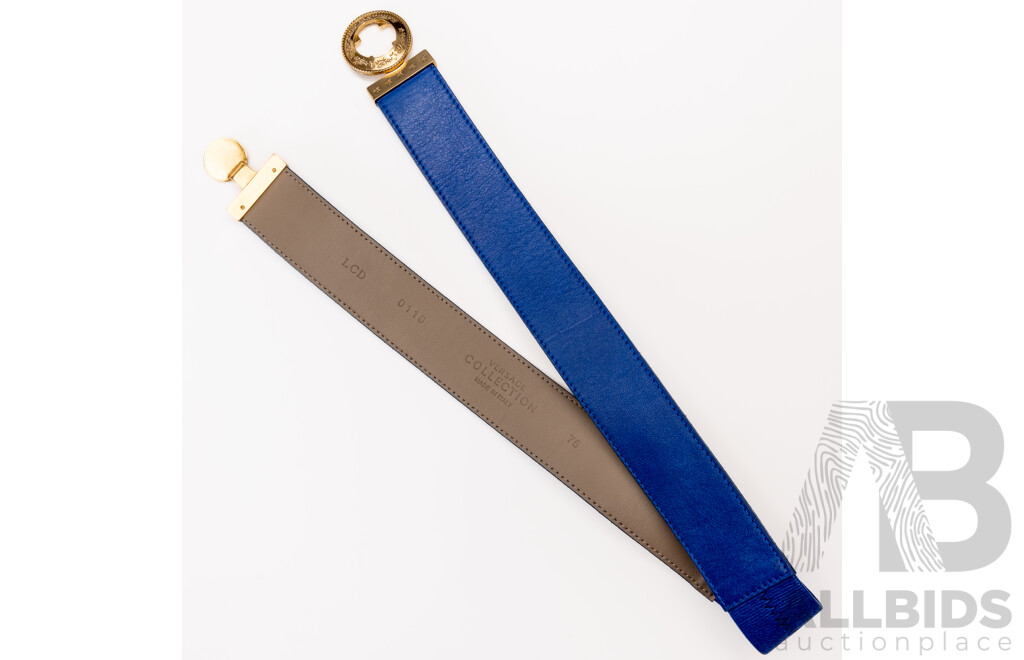 Versace Collection Medusa Biggie Leather Belt, Made in Italy, LCD 0116 75