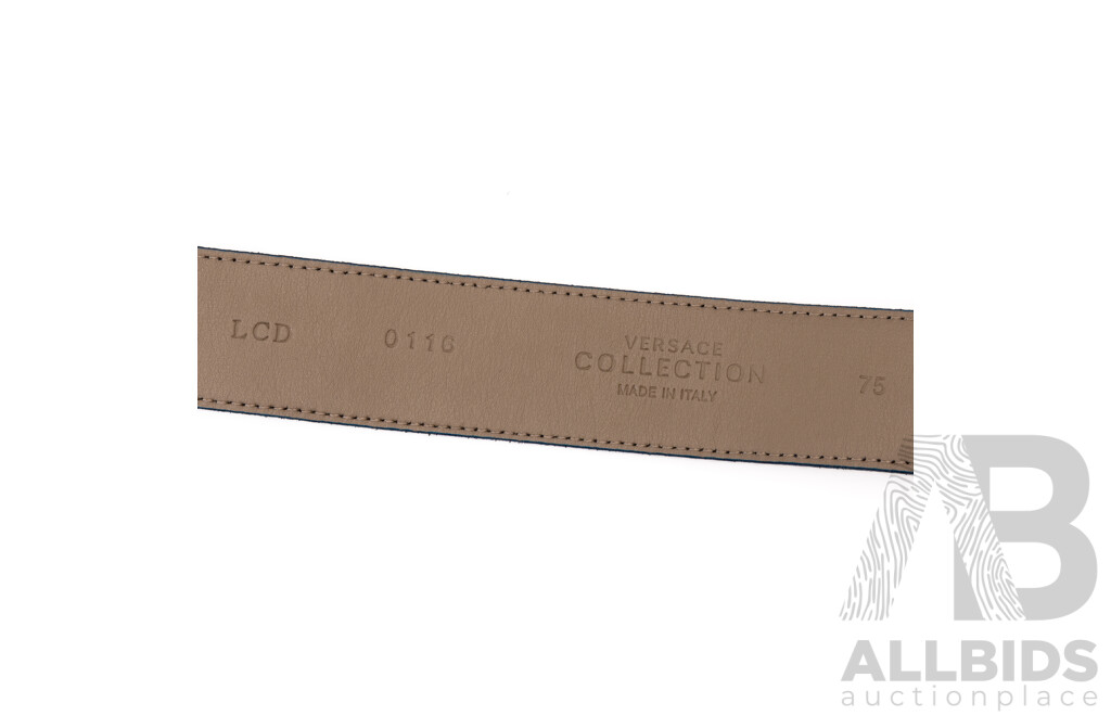 Versace Collection Medusa Biggie Leather Belt, Made in Italy, LCD 0116 75