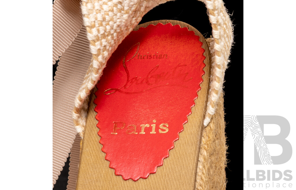 Christian Louboutin Canvas Printed Espadrilles, Size 36