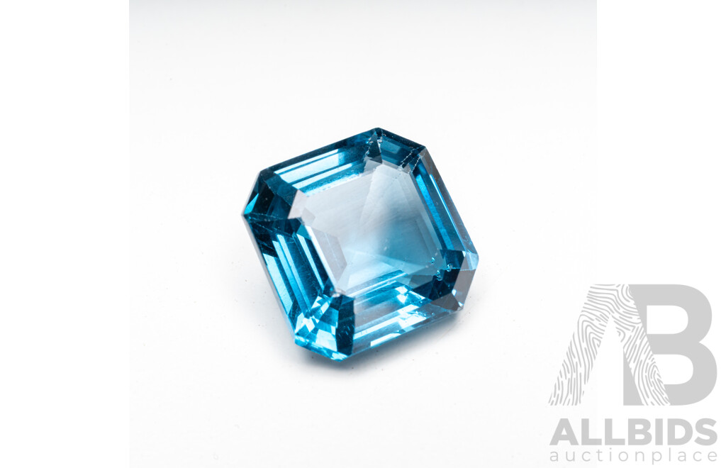 Asscher Cut London Blue Topaz - 22.20cts