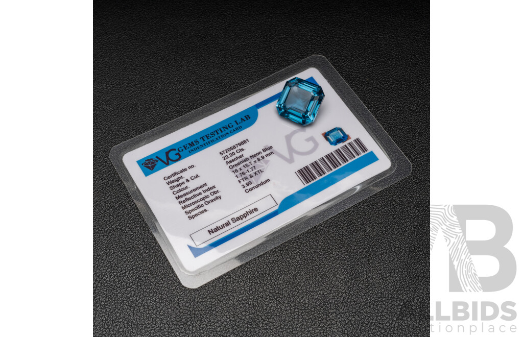 Asscher Cut London Blue Topaz - 22.20cts