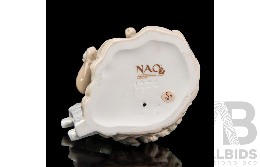 Glazed Ceramic 'Shes Late' Figure of a Young Boy by Nao