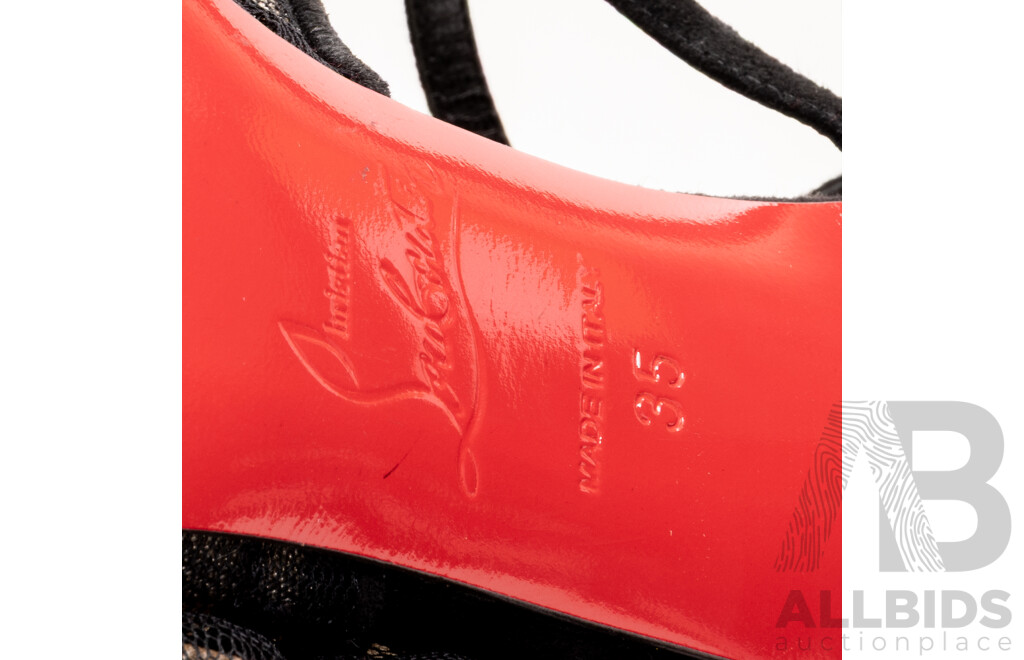 Christian Louboutin Acide Lace 100 Flocked Tulle Pumps, 10cm Heels, Size 35