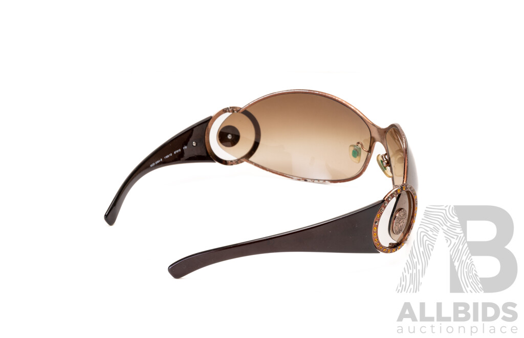 Versace Sheild Sunglasses, Bronze, MOD 2064-8 1169/13 87012 110, with Case and Box