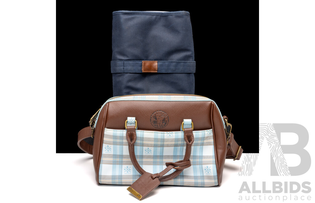 Loungefly Harry Potter Hufflepuff Patch Varsity Plaid Crossbody Bag & Country Road Waxy Canvas Wet Pack with Tags