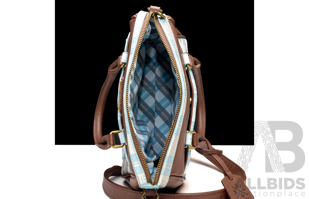 Loungefly Harry Potter Hufflepuff Patch Varsity Plaid Crossbody Bag & Country Road Waxy Canvas Wet Pack with Tags