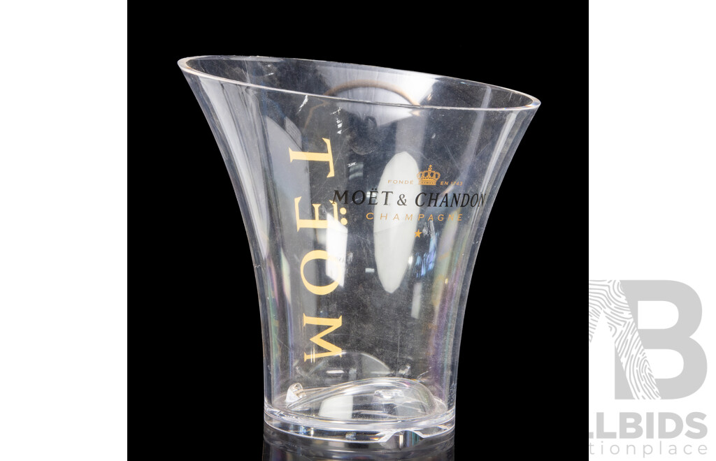 Large Lucite Champagne Bucket Marked Moët & Chandon