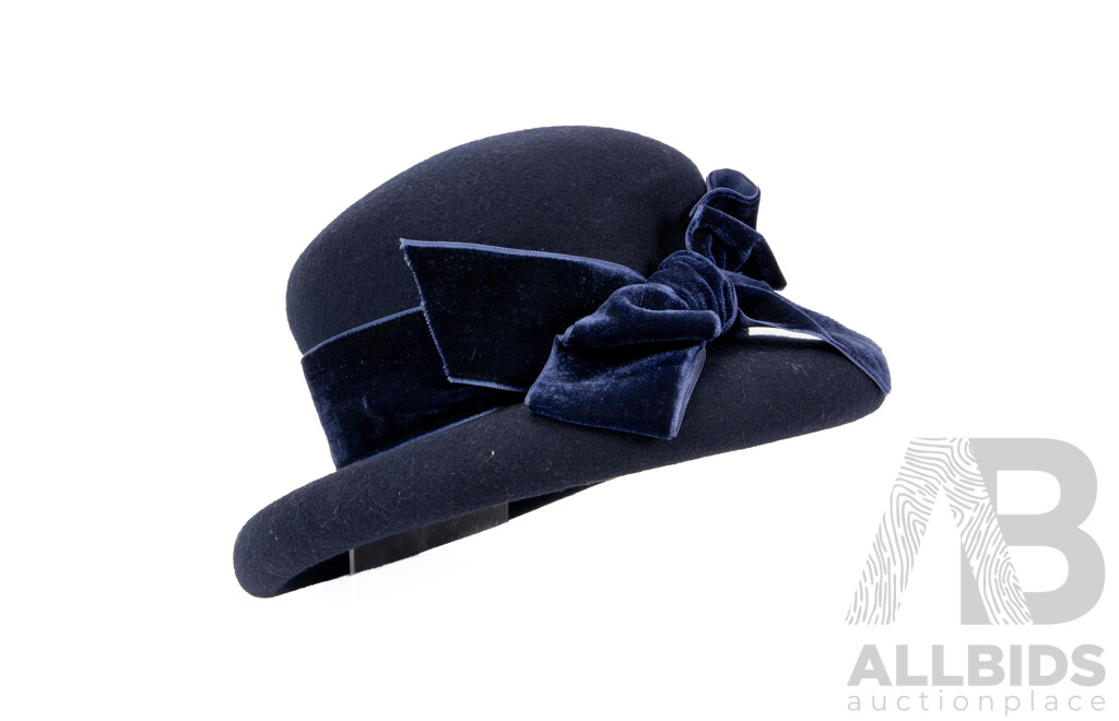 Laura Ashley Navy Wool Hat