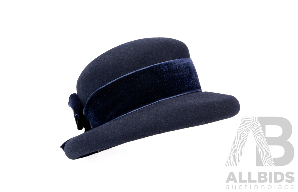 Laura Ashley Navy Wool Hat