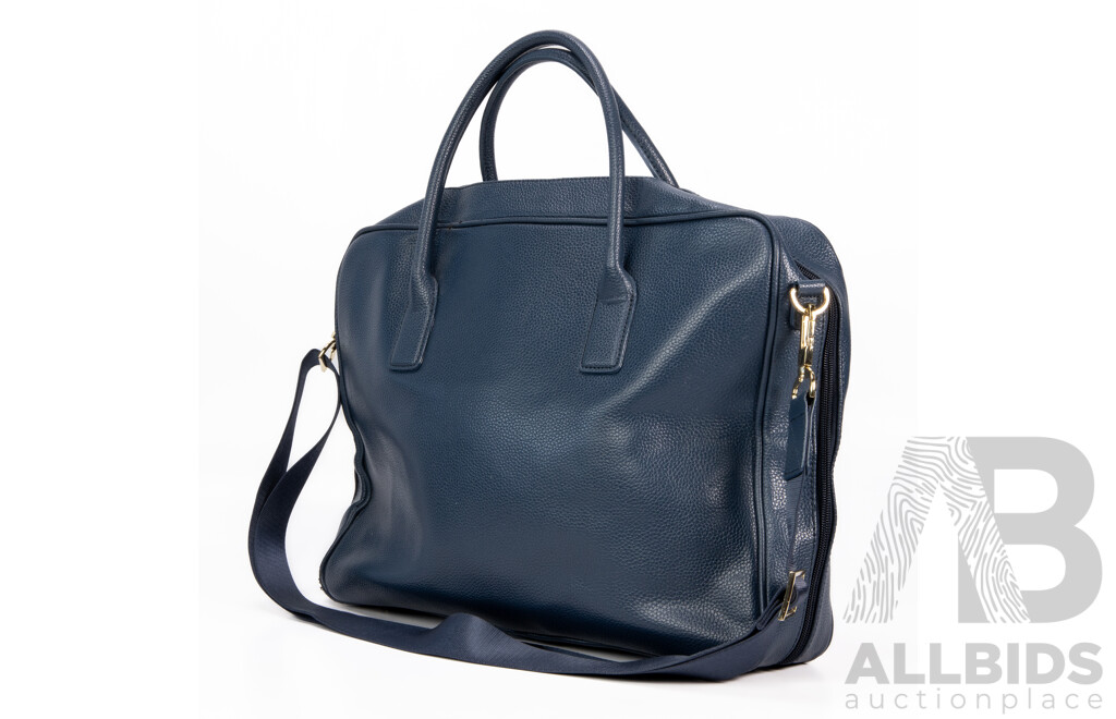 Oroton Melanie Briefcase in Navy with Adjustable Shoulder Strap