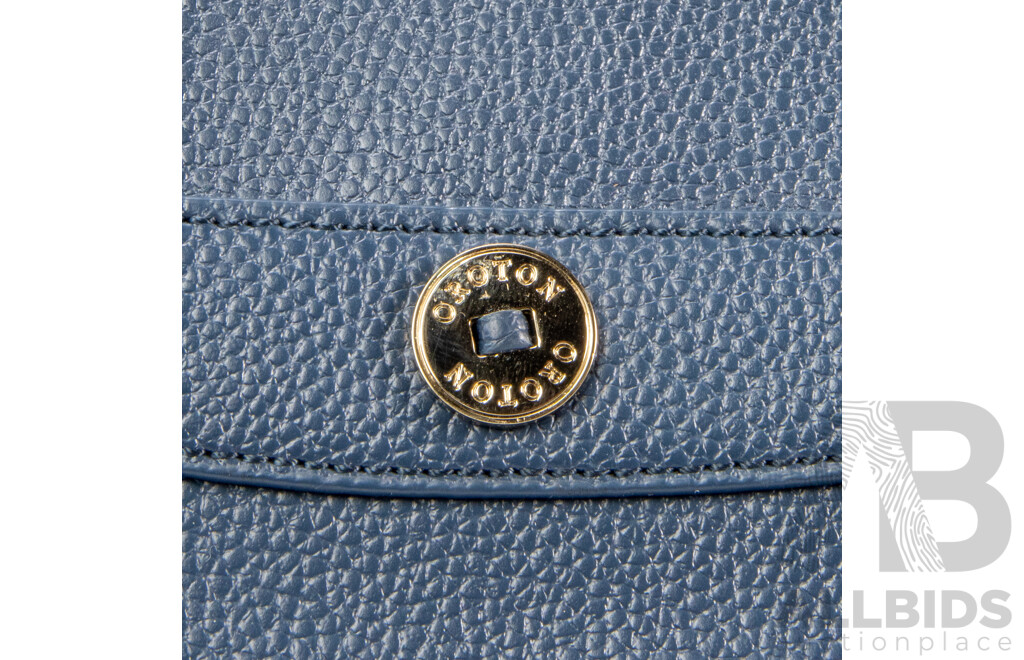 Oroton Melanie Briefcase in Navy with Adjustable Shoulder Strap