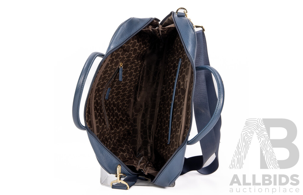 Oroton Melanie Briefcase in Navy with Adjustable Shoulder Strap