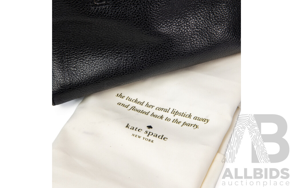 Kate Spade Grey Street Dominque Satchel in Black with Adjustable Shoulder Strap and Dust Bag
