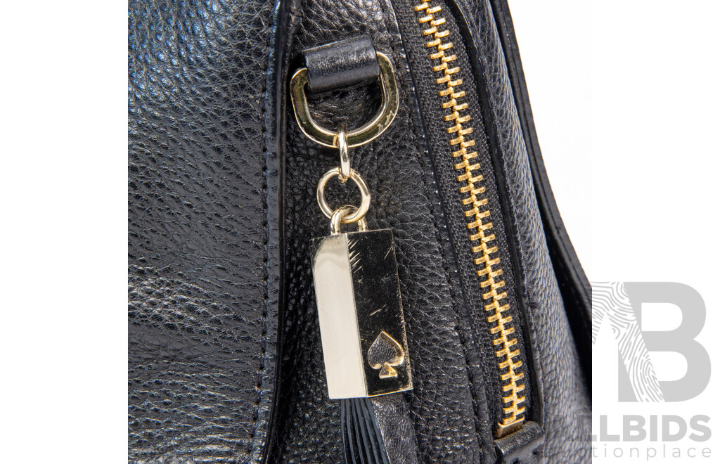 Kate Spade Grey Street Dominque Satchel in Black with Adjustable Shoulder Strap and Dust Bag
