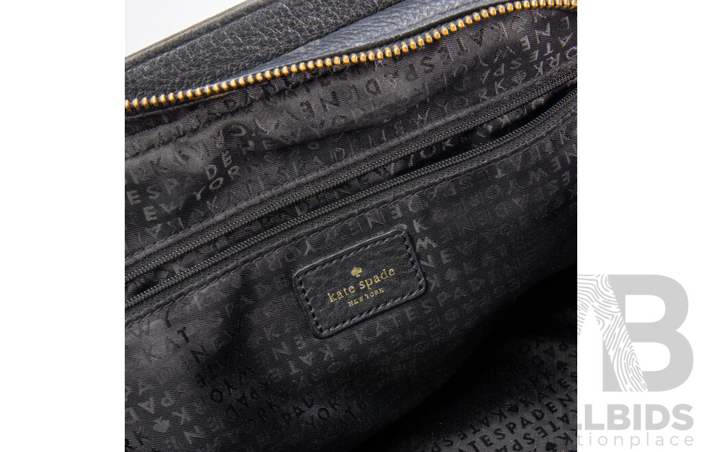 Kate Spade Grey Street Dominque Satchel in Black with Adjustable Shoulder Strap and Dust Bag