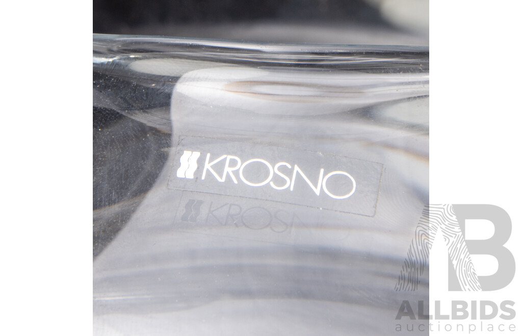 Large Krosno Float Bowl with Art Glass Vase
