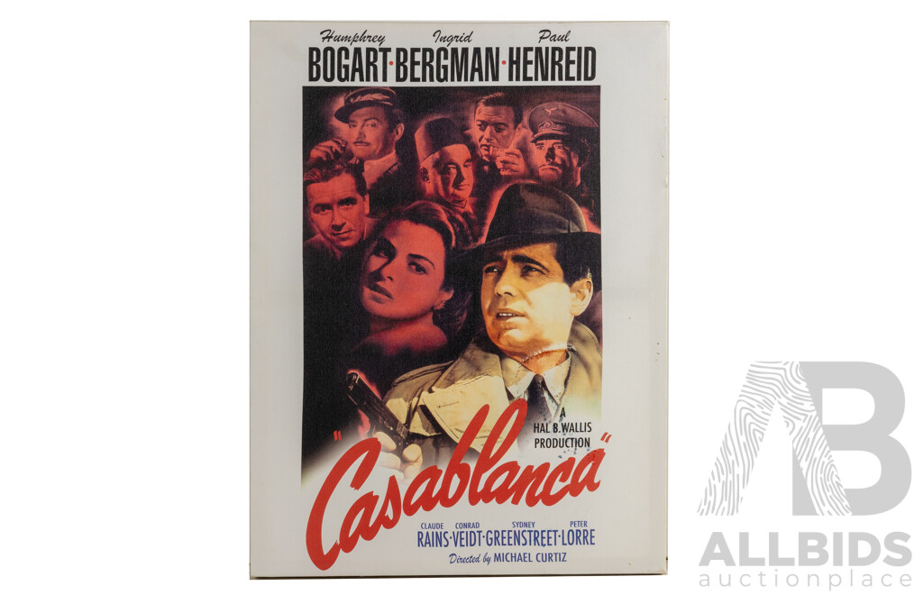 Casablanca 1942 Movie Poster on Canvas 42x56cm